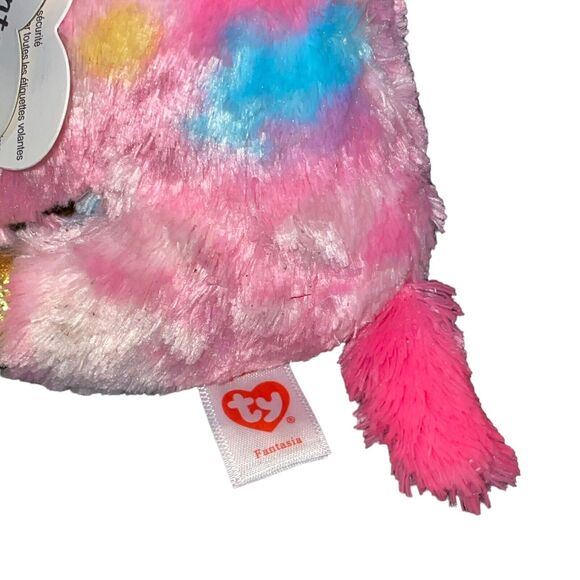 Ty Beanie Boos 7" Fantasia Unicorn Tie Dye Plush Stuffed Animal Collectible Gift - Picture 5 of 11
